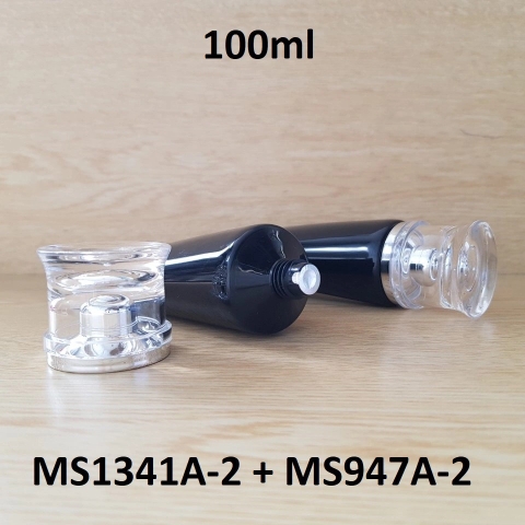 Tuýp tròn đen bóng nắp bạc 100ml