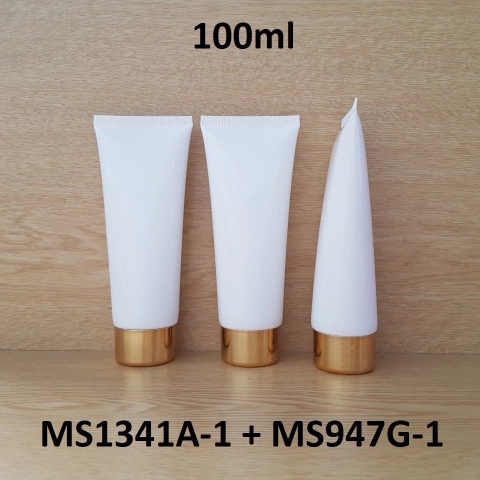 Tuýp tròn trắng bóng nắp vàng 100ml