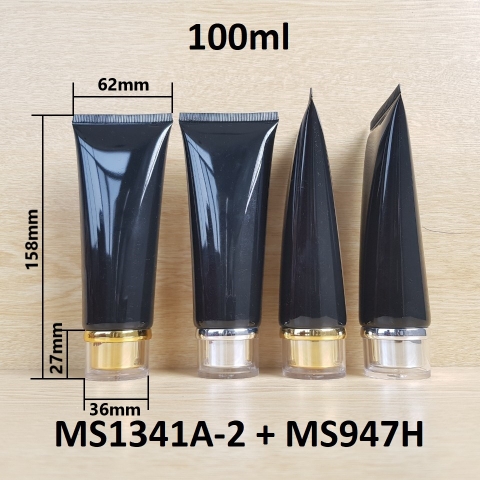 Tuýp tròn đen bóng nắp vàng 100ml