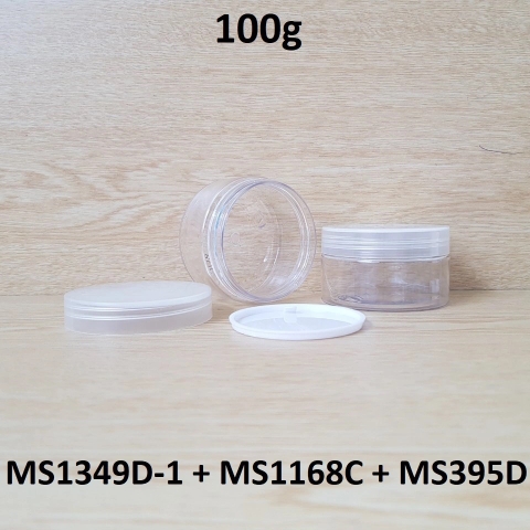 Hũ nhựa nắp nhựa trong 100g