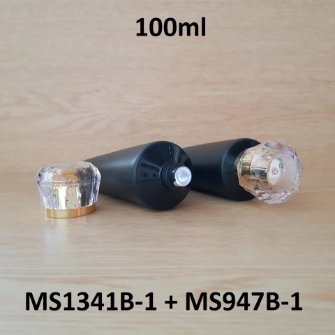 Tuýp tròn đen nhám nắp vàng 100ml