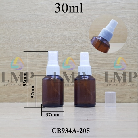 Chai thủy tinh vát đầu phun sương sọc 30ml