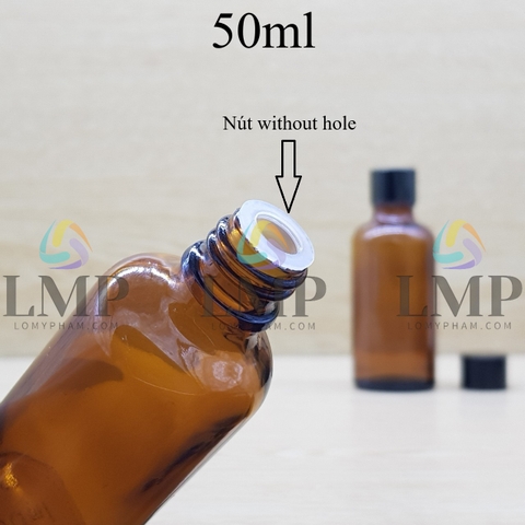 Chai tinh dầu nắp vặn đen 50ml