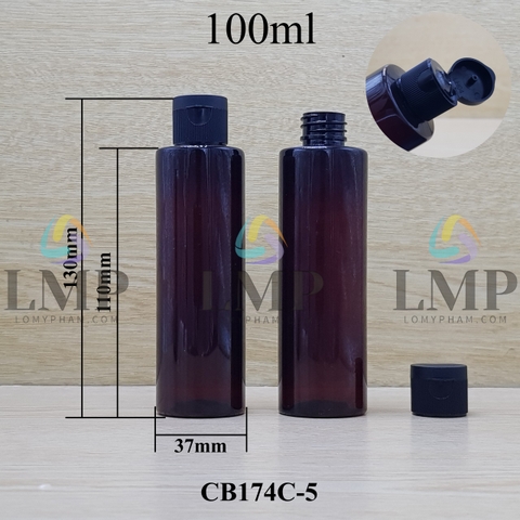 Chai PET vai ngang nắp bật sọc 100ml