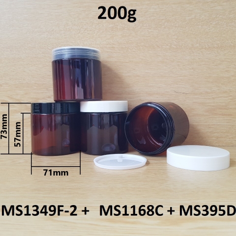 Hũ nhựa màu nâu nắp nhựa 200g