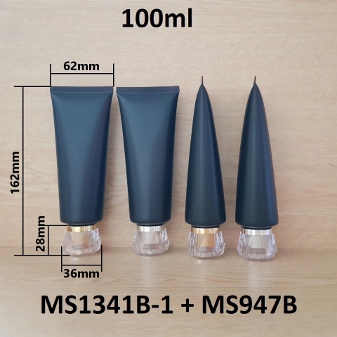 Tuýp tròn đen nhám nắp vàng 100ml