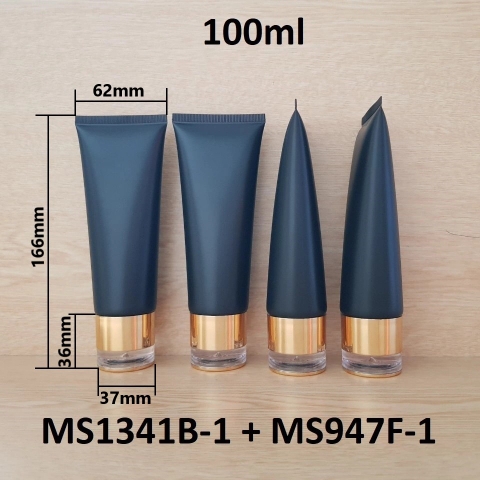 Tuýp tròn đen nhám nắp vàng 100ml
