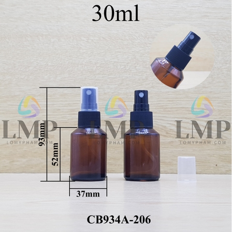 Chai thủy tinh vát đầu phun sương sọc 30ml