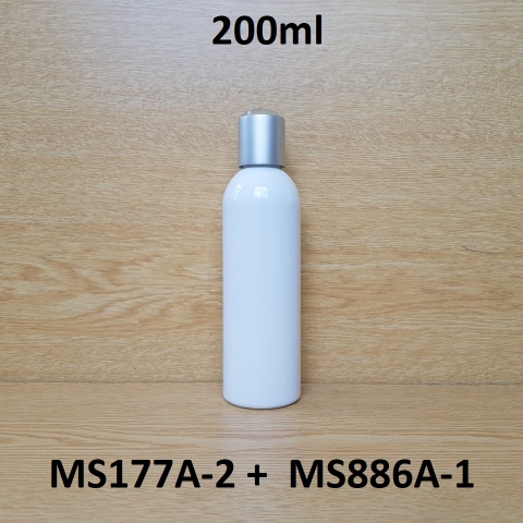 Chai trắng vai tròn nắp nhấn trong xi bạc 200ml