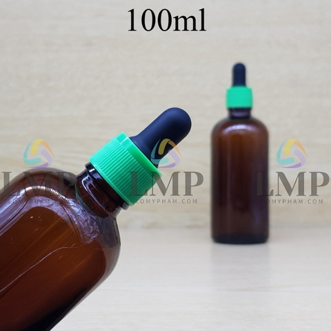 Chai tinh dầu nắp bóp khoen nhựa sọc 100ml