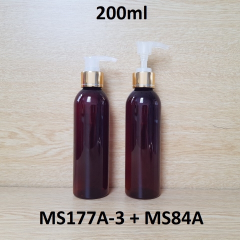 Chai nâu vai tròn vòi trong khoen vàng 200ml