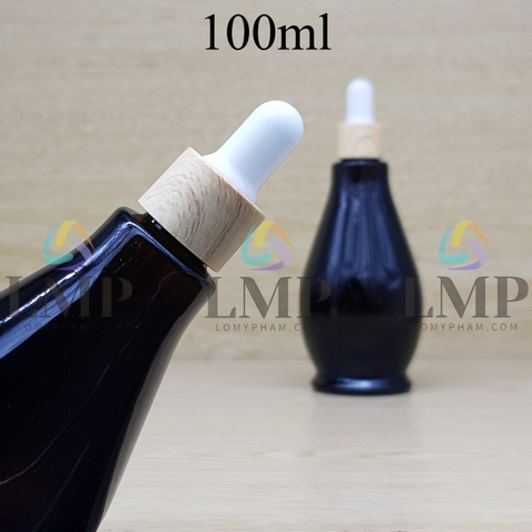 Chai đèn dầu nắp bóp khoen vân gỗ 100ml