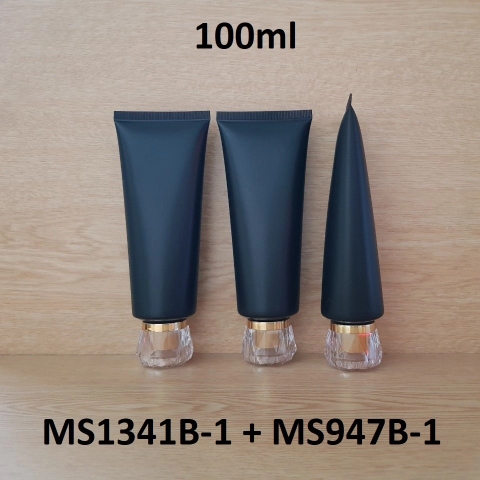 Tuýp tròn đen nhám nắp vàng 100ml