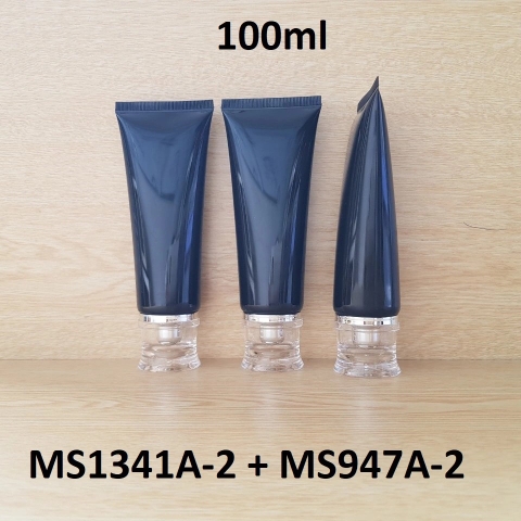 Tuýp tròn đen bóng nắp bạc 100ml