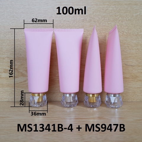 Tuýp tròn hồng nhám nắp bạc 100ml