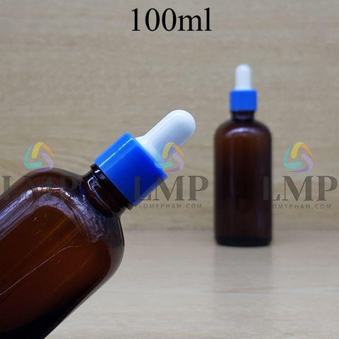 Chai tinh dầu nắp bóp khoen nhựa trơn 100ml