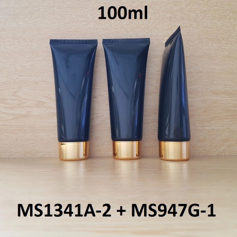 Tuýp tròn đen bóng nắp vàng 100ml