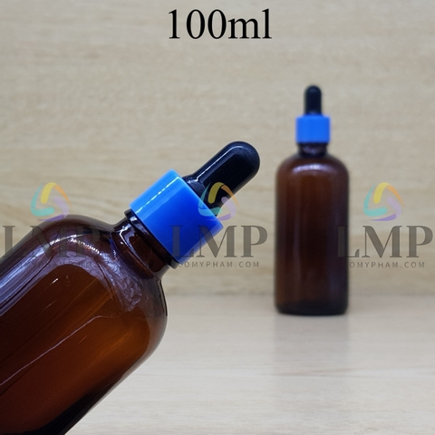 Chai tinh dầu nắp bóp khoen nhựa trơn 100ml