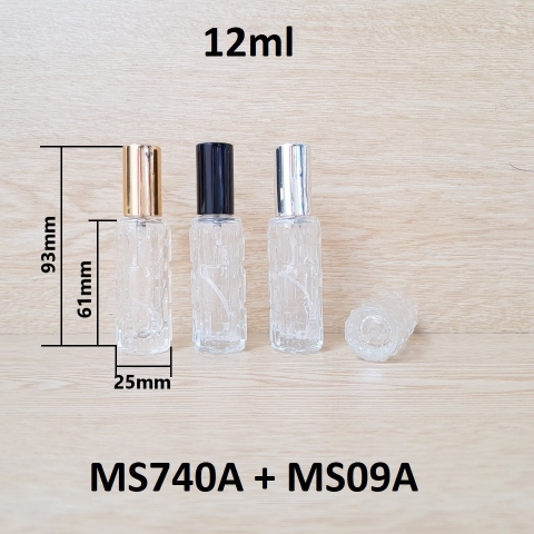 Chai khổ qua đít chai tròn nắp KO viền 12ml