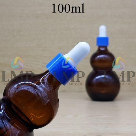 Chai hồ lô nắp bóp khoen nhựa trơn 100ml
