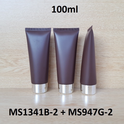 Tuýp tròn nâu nhám nắp bạc 100ml