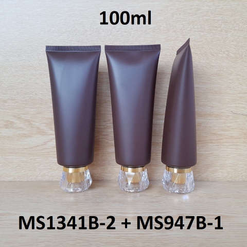 Tuýp tròn nâu nhám nắp vàng 100ml