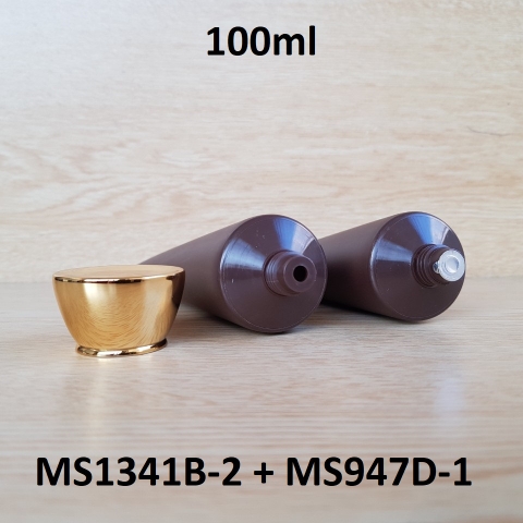 Tuýp tròn nâu nhám nắp vàng 100ml