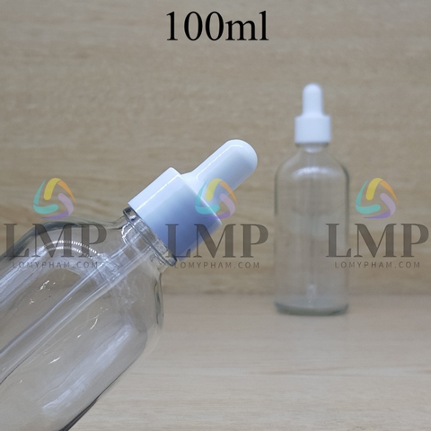 Chai tinh dầu nắp bóp khoen nhựa trơn 100ml