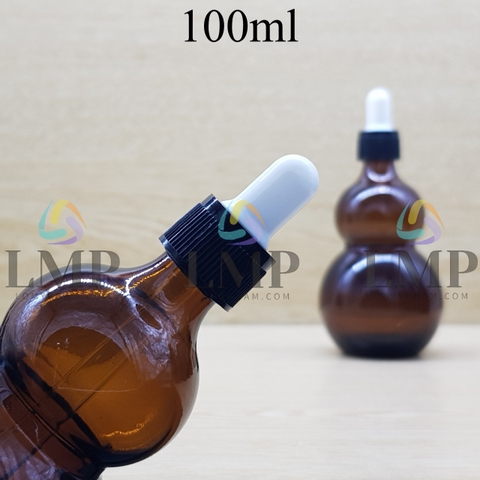 Chai hồ lô nắp bóp khoen nhựa sọc 100ml