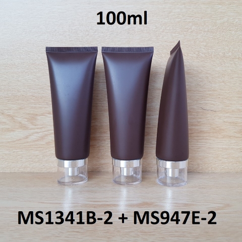 Tuýp tròn nâu nhám nắp bạc 100ml