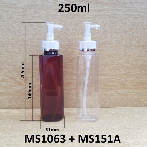 Chai vuông vòi voi 250ml