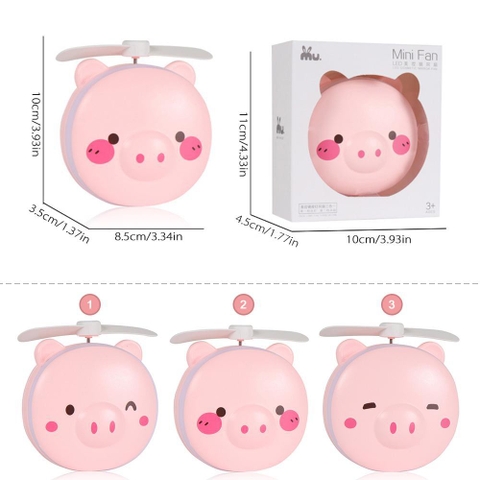 Gương con heo màu hồng 3 in 1