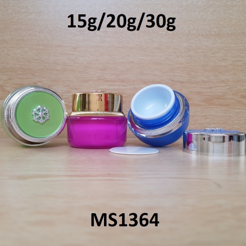 Hũ vuông nắp đính hoa 15g/20g/30g