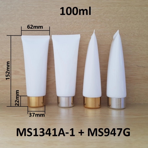 Tuýp tròn trắng bóng nắp vàng 100ml