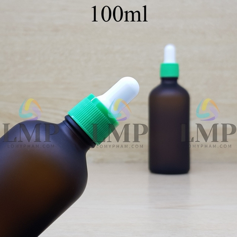 Chai tinh dầu phun mờ nắp bóp khoen nhựa sọc 100ml