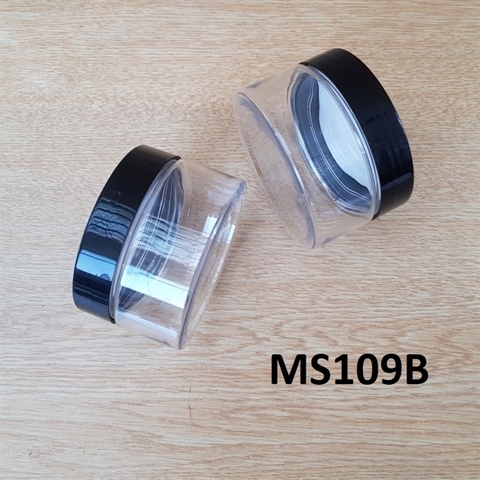 Hũ nhựa trong nắp đen 100g