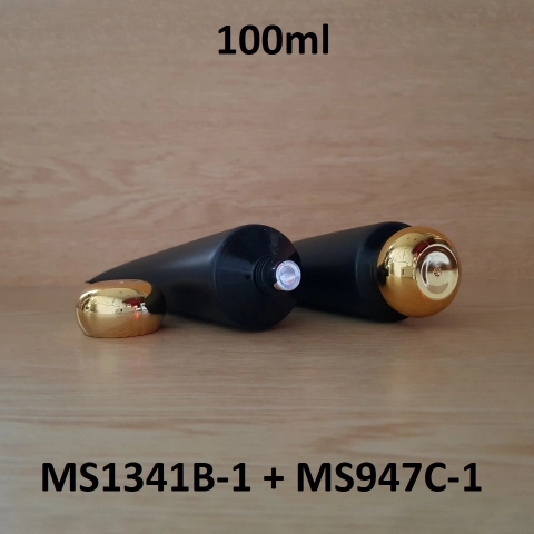 Tuýp tròn đen nhám nắp vàng 100ml
