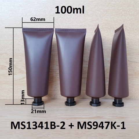Tuýp tròn nâu nhám nắp đen 100ml