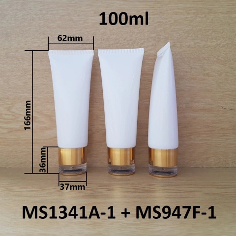 Tuýp tròn trắng bóng nắp vàng 100ml