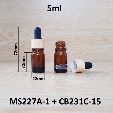 Chai tinh dầu nắp bóp khoen vân gỗ 5ml