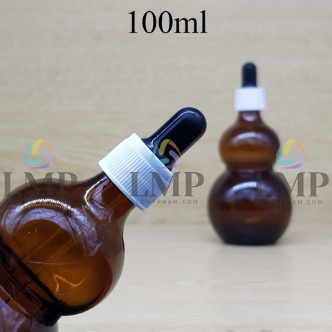 Chai hồ lô nắp bóp khoen nhựa sọc 100ml