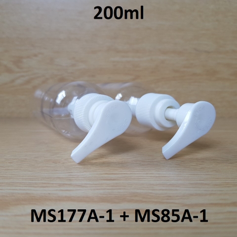 Chai trong vai tròn vòi van sọc trắng 200ml