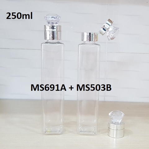 Chai TALL trong nắp lật kim cương 250ml