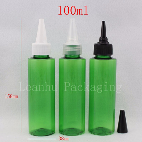 Chai xanh lá vai ngang nắp nhọn 100ml