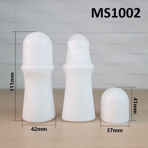 Chai lăn HDPE màu trắng 60ml