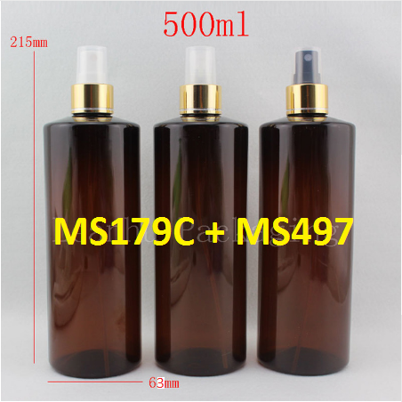 Chai nâu vai ngang phun sương xi vàng 500ml