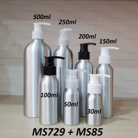 Chai nhôm vòi van nhựa