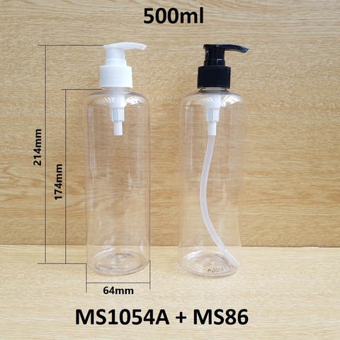 Chai PET dáng cao vai tròn vòi van 500ml