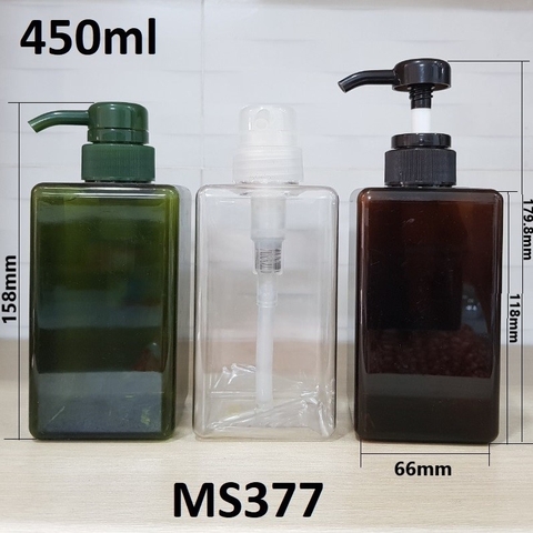 Chai vuông vòi van 450ml