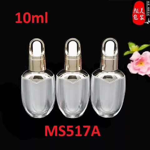 Chai serum bóp trắng quai bầu màu vàng 10ml
